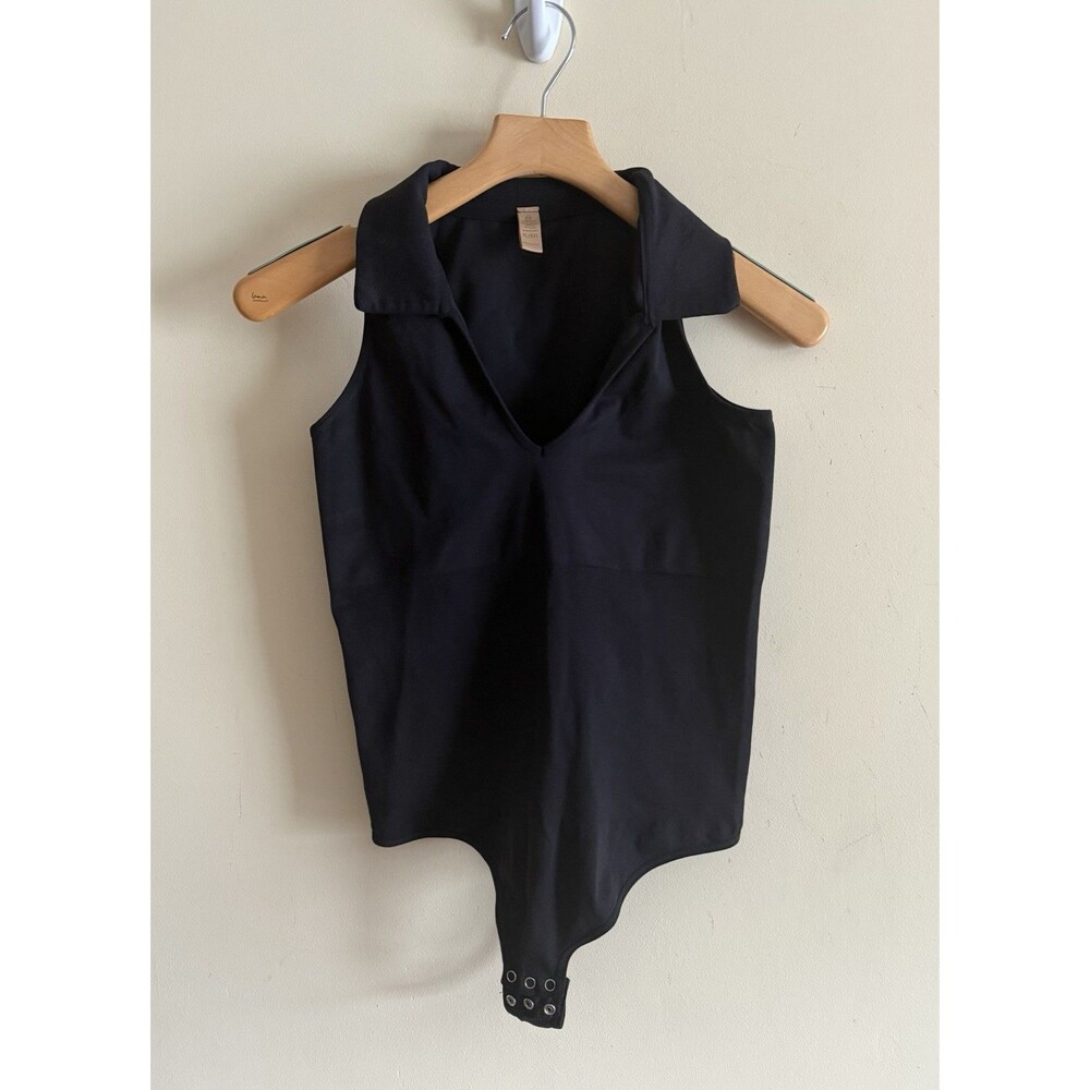 Shapellx Women's Sleeveless Collared Black XL XXL Thong Slimming Bodysuit‎